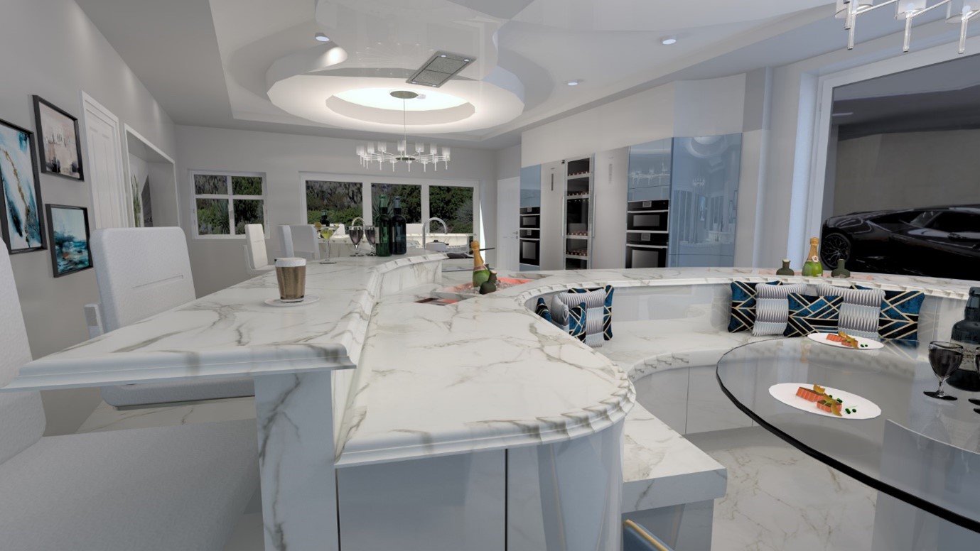 A Unique Kitchen Island in the West Midlands